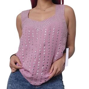 Susana Monaco Pink Studded Tank NWT Size 4
